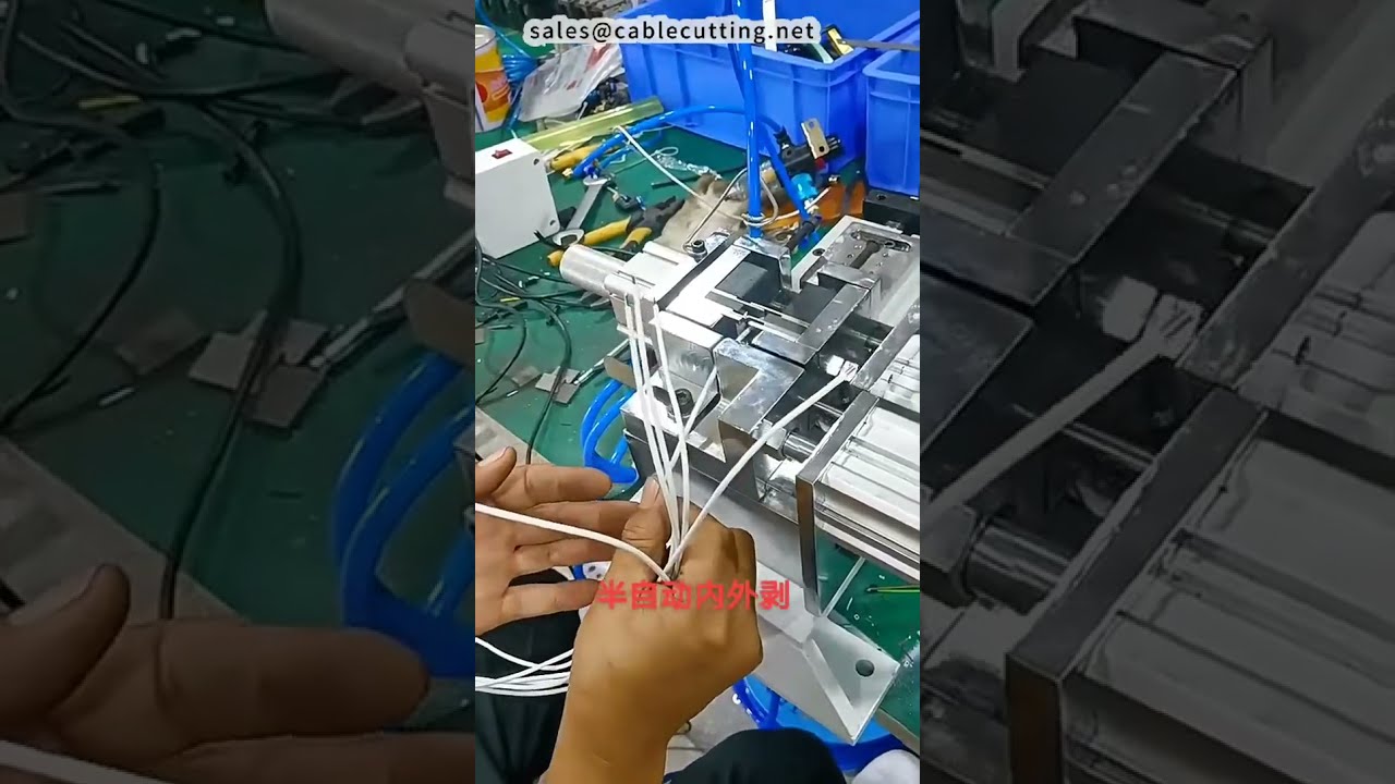 数据线束半自动内外剥皮机 | 工厂设备 #机器 #DIY