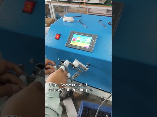 全自动iPhone数据线绕线扎带机，高效线材包装设备